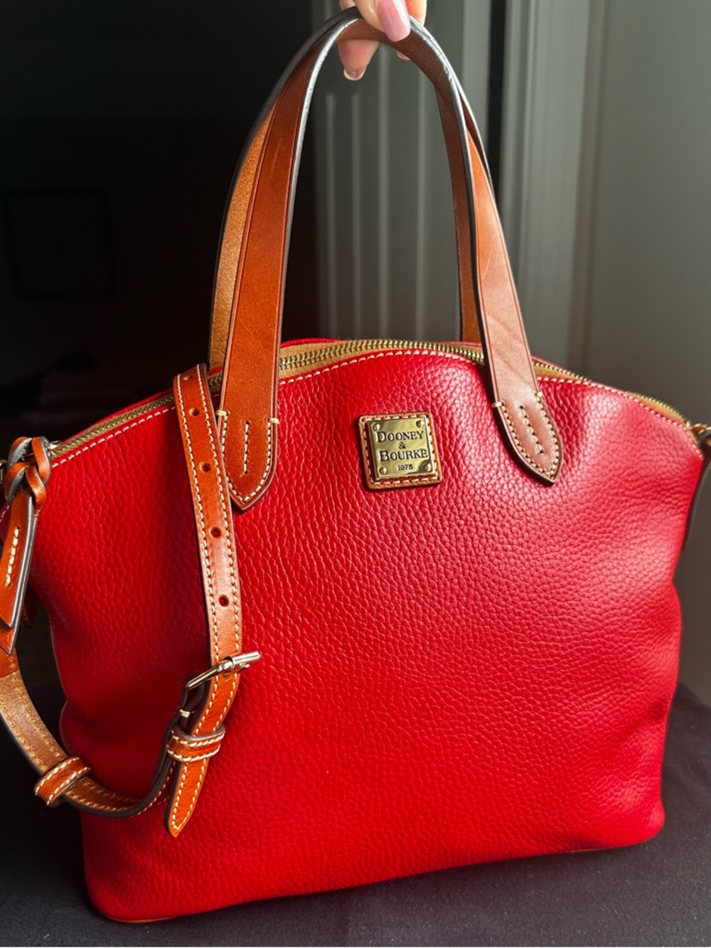 Dooney & Bourke Red Pebbled Leather Satchel NWOT
